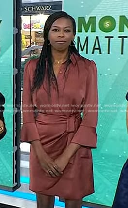 Brittany Jones-Cooper’s brown wrap shirtdress on Today