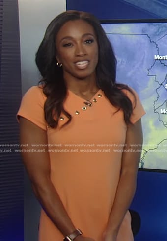 Brittany Bell’s orange grommet dress on Good Morning America