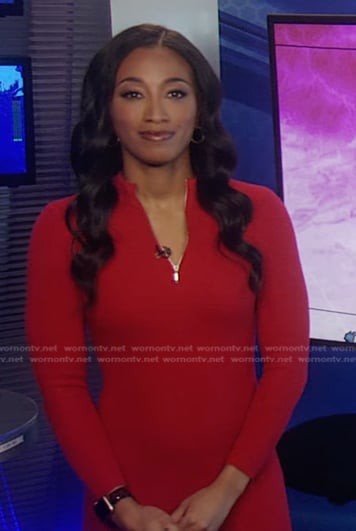 Brittany's red quarter zip dress on Good Morning America