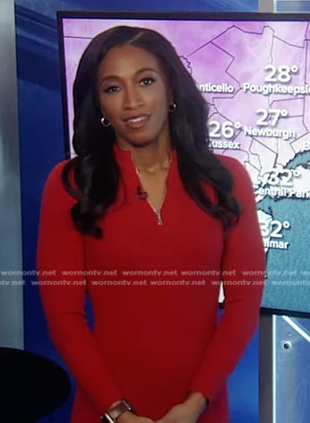 Brittany's red quarter zip dress on Good Morning America