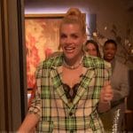 Busy Philipps’ green plaid suit on The Drew Barrymore Show