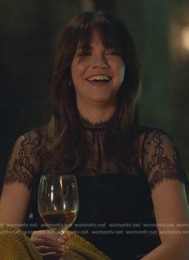 Callie's black lace top on Good Trouble