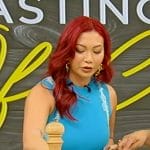 Cassie Yeung’s blue sleeveless dress on Tamron Hall Show