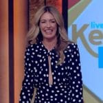 Cat Deeley’s polka dot print cutout dress on Live with Kelly and Mark