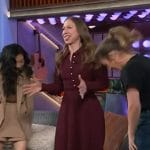 Chelsea Clinton’s burgundy dress on The Kelly Clarkson Show