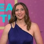 Chelsea Peretti’s purple pleated one-shoulder dress on Today