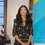 Chi-Lan’s black floral dress on The Talk