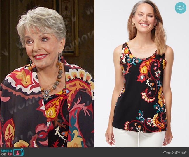 Chico's Paisley Polished Tank worn by Julie Olson Williams (Susan Seaforth Hayes) on Days of our Lives