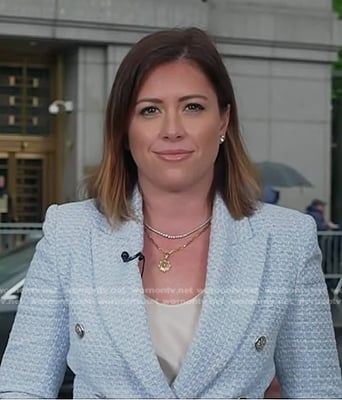 Chloe's light blue tweed blazer on Today