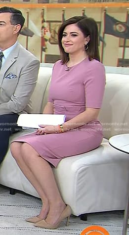 Chloe’s pink ruffle waist sheath dress on Today