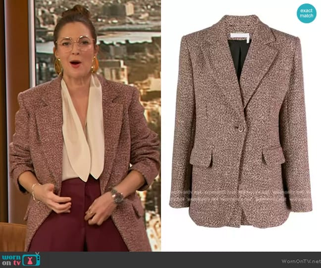 WornOnTV: Drew’s marled knit blazer and pants on The Drew Barrymore ...