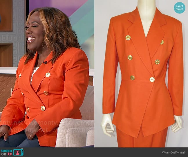 WornOnTV: Sheryl’s orange double-breasted blazer on The Talk | Sheryl ...