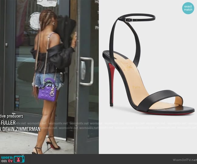 Christian Louboutin Loubigirl Ankle-Strap Red Sole Sandals worn by Candiace Dillard Bassett on The Real Housewives of Potomac