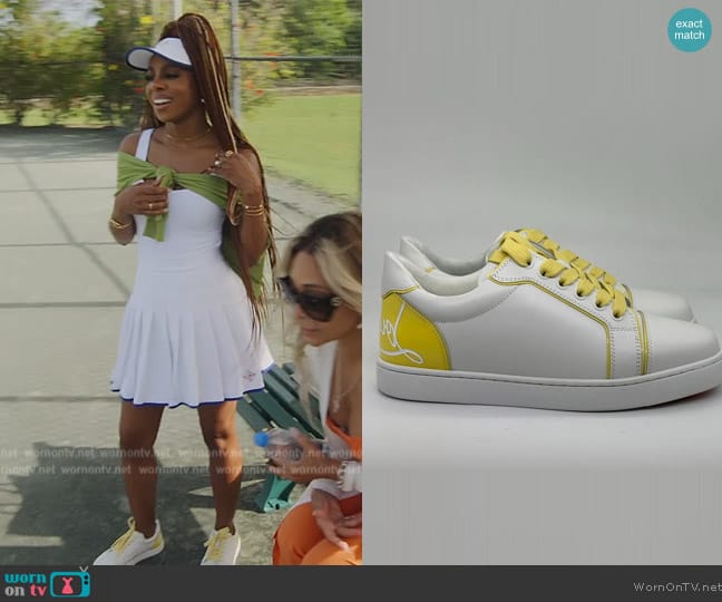 Christian Louboutin Fun Vieira Leather Signature Low Top Sneakers worn by Candiace Dillard Bassett on The Real Housewives of Potomac