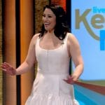 Chyler White’s white flare dress on Live with Kelly and Mark