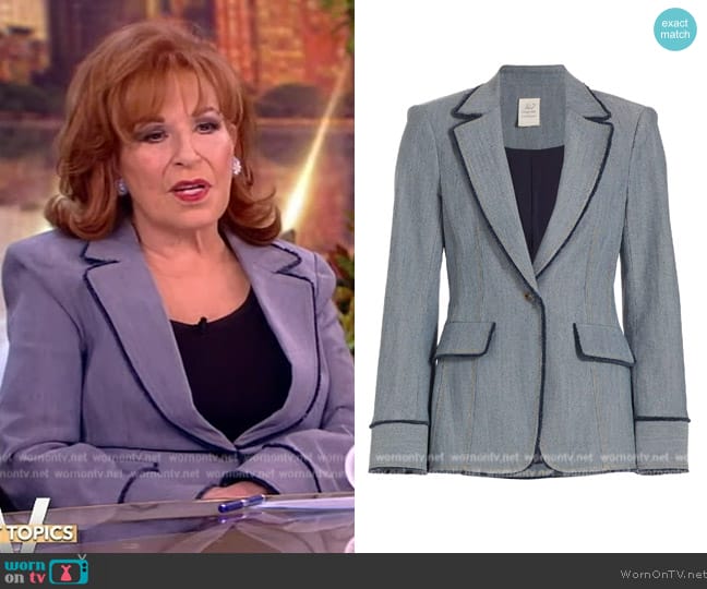 Cinq a Sept Sallie Bouclé-Trim Blazer worn by Joy Behar on The View