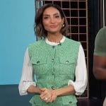 Courtney’s green tweed mini dress on E! News