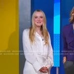 Dakota Fanning’s white shirtdress on Good Morning America