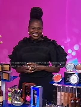 Danessa Myricks's black ruffled top on Good Morning America