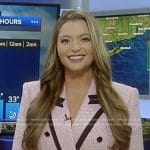 Dani’s pink textured blazer with black piping on Good Morning America