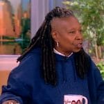 Whoopi’s blue logo hoodie on The View