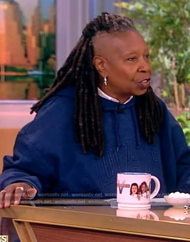 Whoopi’s blue logo hoodie on The View