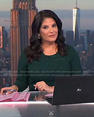 Darlene's green pointelle knit dress on Today