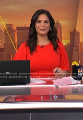 Darlene's red flutter sleeve dress on Today