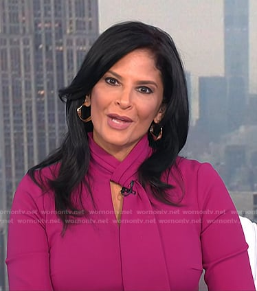 Darlene's pink tie neck dress on Today