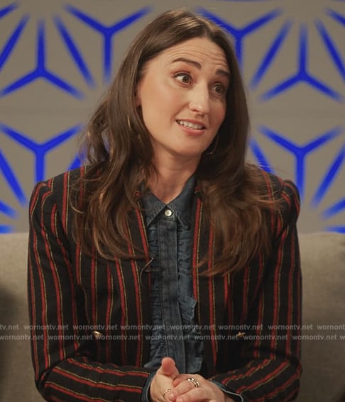 Dawn's striped blazer and denim shirt on Girls5eva