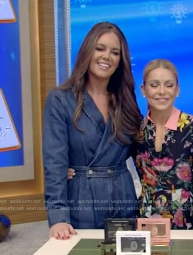 Monica Mangin's denim jumpsuit on Live with Kelly and Mark