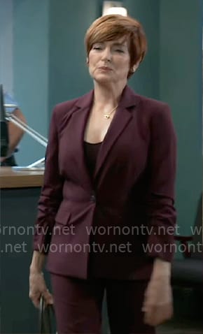 Diane’s burgundy blazer on General Hospital