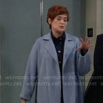 Diane’s long blue coat on General Hospital