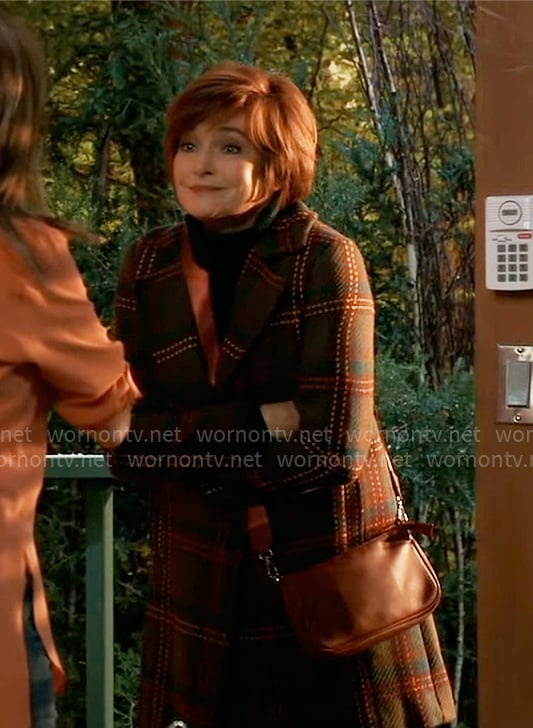 Diane's olive green plaid coat on General Hospital