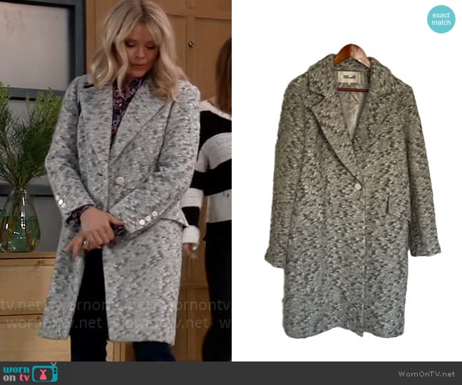 Diane von Furstenberg Wool Alpaca Blend Walking Coat worn by Felicia Scorpio (Kristina Wagner) on General Hospital