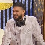 DJ Pauly D’s gray check shirt on Live with Kelly and Mark