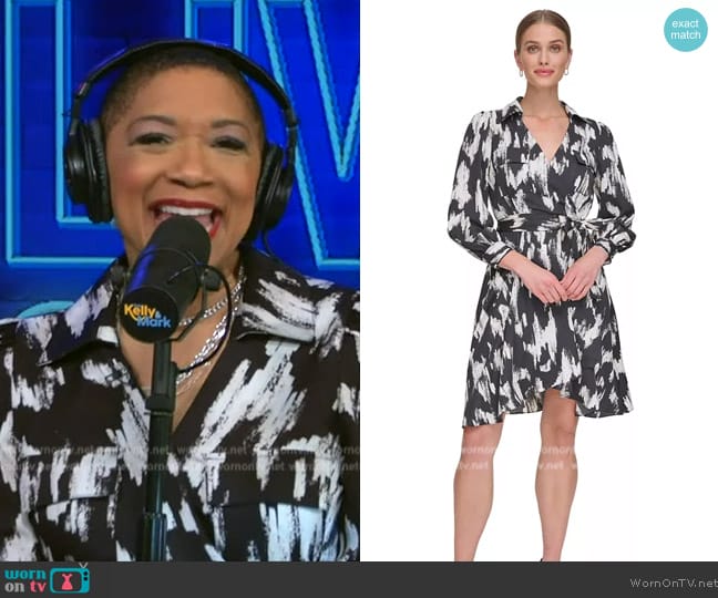 DKNY Printed Belted Dress worn by Deja Vu on Live with Kelly and Mark