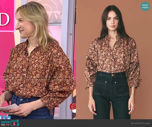 Doen Roser Top in Mulberry Vine Floral worn by Lauren Iannotti on Today