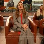 Drew’s gray plaid blazer and pants on The Drew Barrymore Show