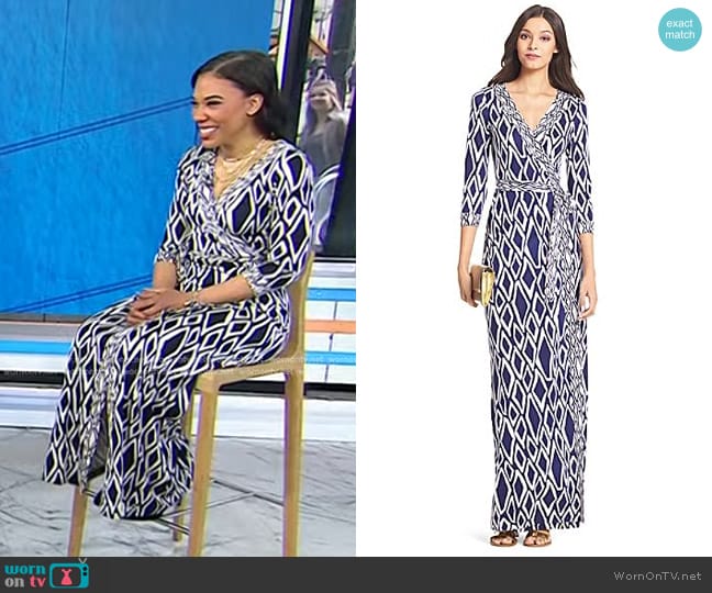 Diane von Furstenberg Julian Wrap Maxi Dress worn by Vanessa Rissetto on Today