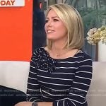 Dylan’s navy striped flower detail dress on Today