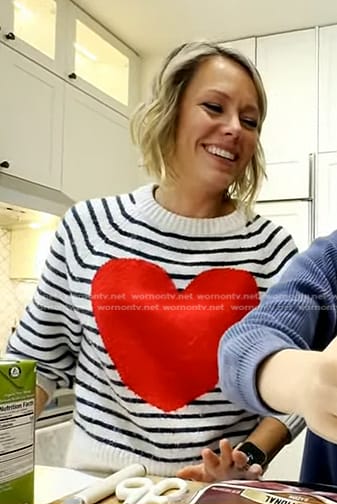 Dylan's white striped heart sweater on Today