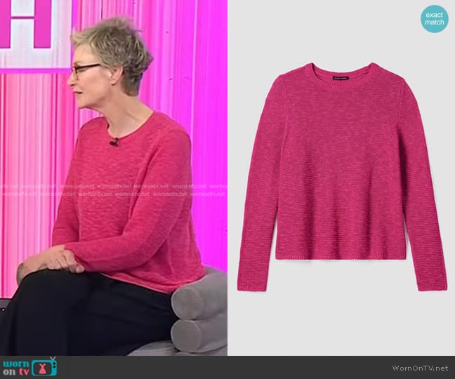 Eileen Fisher Organic Linen Cotton Slub Crew Neck Top worn by Jane Lynch on Today