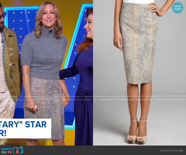 Elie Tahari Gabby Skirt worn by Lara Spencer on Good Morning America