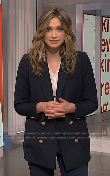 Ellison’s navy double breasted blazer on NBC News Daily