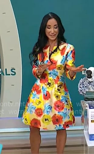 Elizabeth Werner's yellow floral dress on CBS Mornings