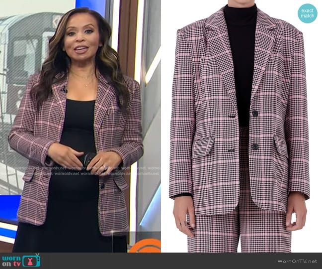 WornOnTV: Adelle’s pink plaid blazer on Today | Adelle Caballero ...