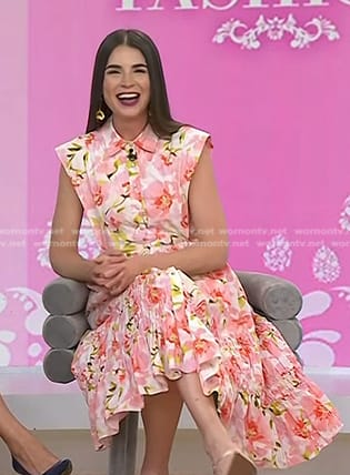 Erica Wark's pink floral shirtdress on Today