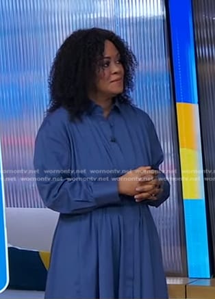 Ericka Sóuter’s blue shirtdress on Good Morning America