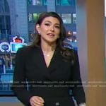 Erielle’s black belted blazer and houndstooth skirt on Good Morning America